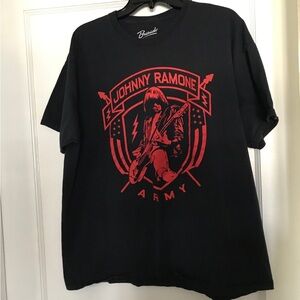 Bravado Black Tee with Red Johnny Ramone Design